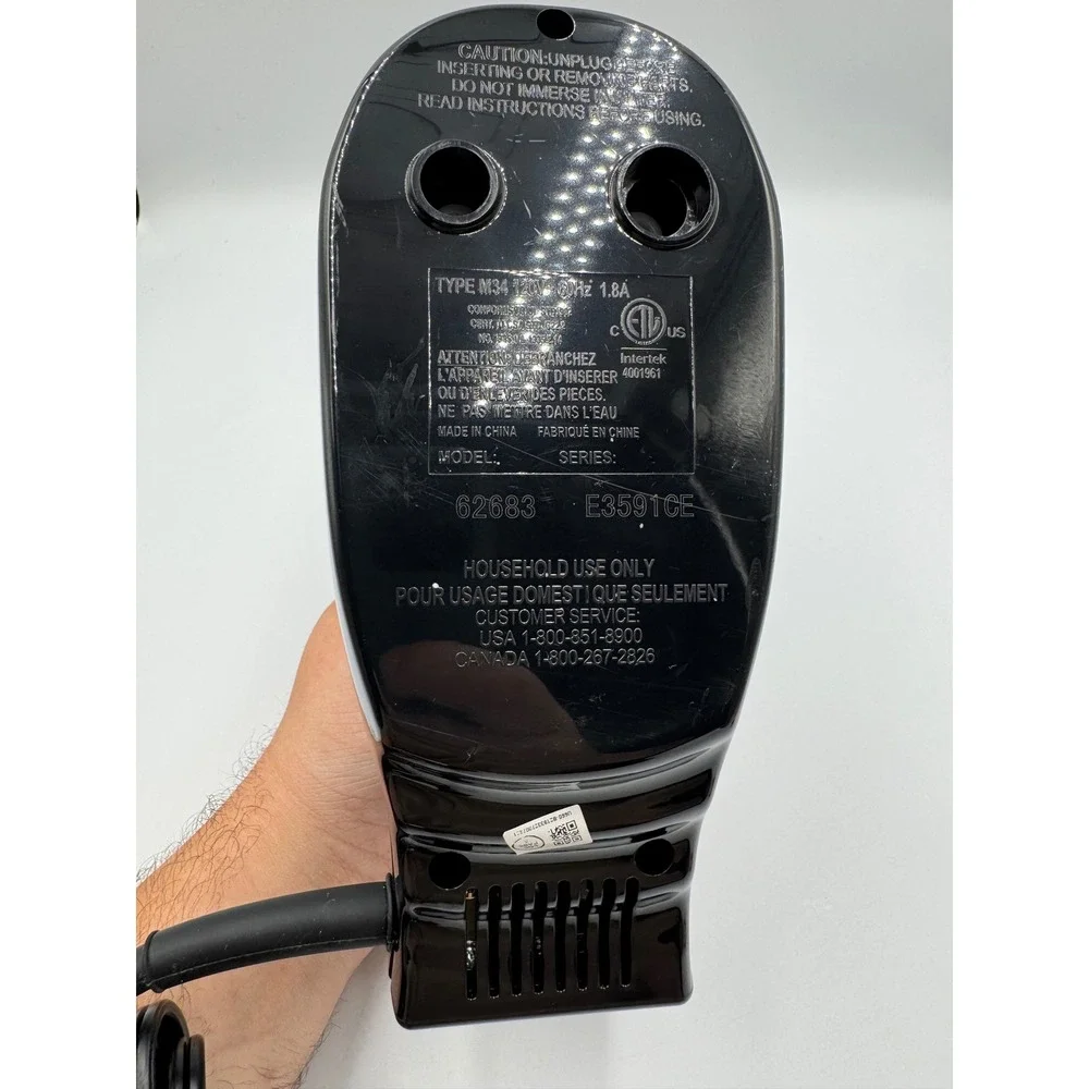 Hamilton Beach Hand Mixer 62683 Bowl Rest Black Plastic 6-Speed